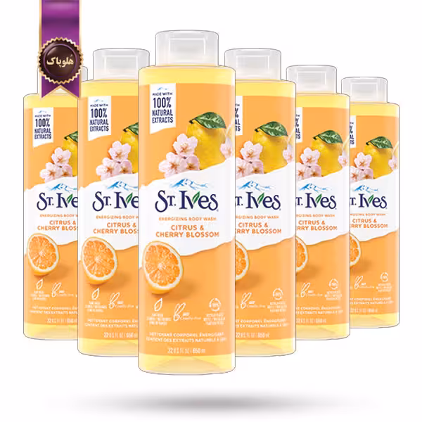 6 عدد شامپو بدن سنت ایوز St.Ives مدل مرکبات و شکوفه گیلاس citrus & cherry blossom حجم 650 میلی لیتر   (اورجینال)