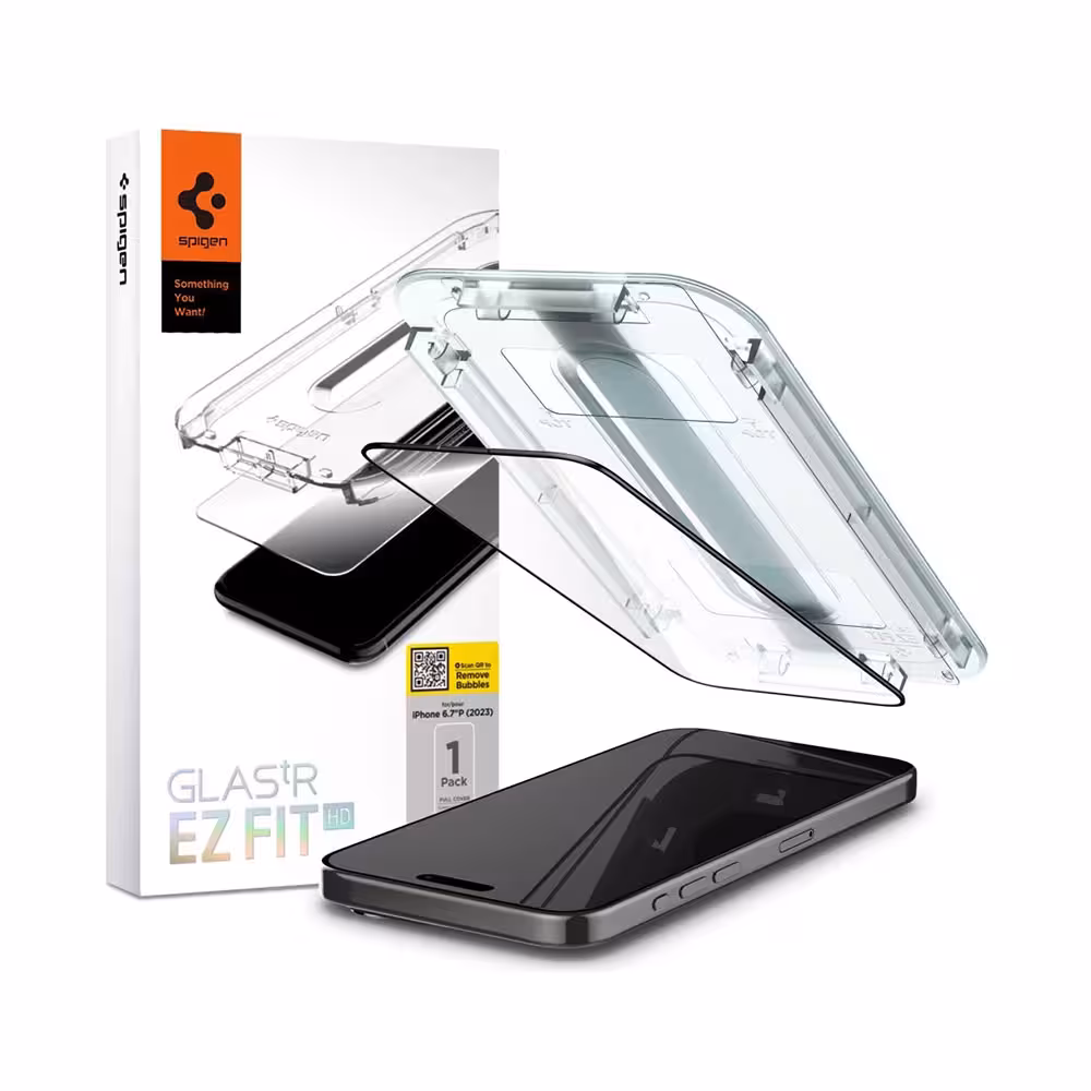 گلس آیفون 15 پرو مکس اسپیگن iPhone 15 Pro Max Screen Protector Glas.tR EZ Fit HD
