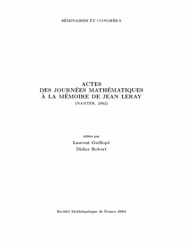 خرید و دانلود نسخه کامل کتاب Actes des journées mathématiques à la mémoire de Jean Leray