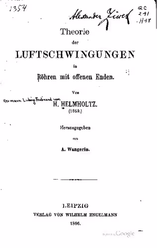 خرید و دانلود نسخه کامل کتاب Theorie der Luftschwingungen in Röhren mit offenen Enden (1859)