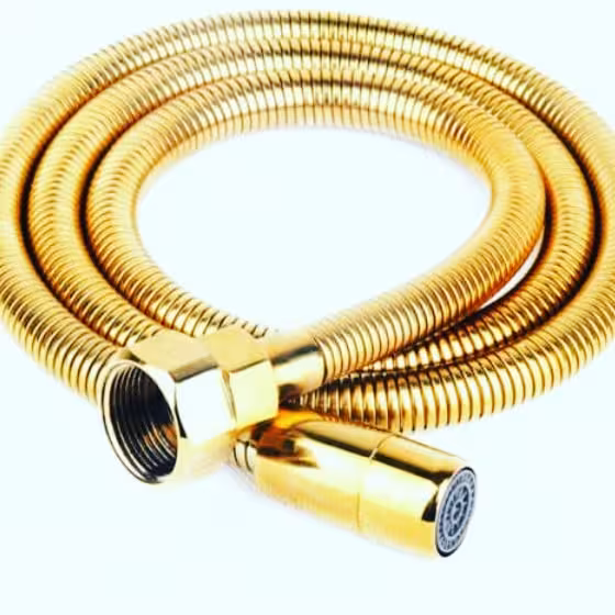 شلنگ توالت برنجی طلایی