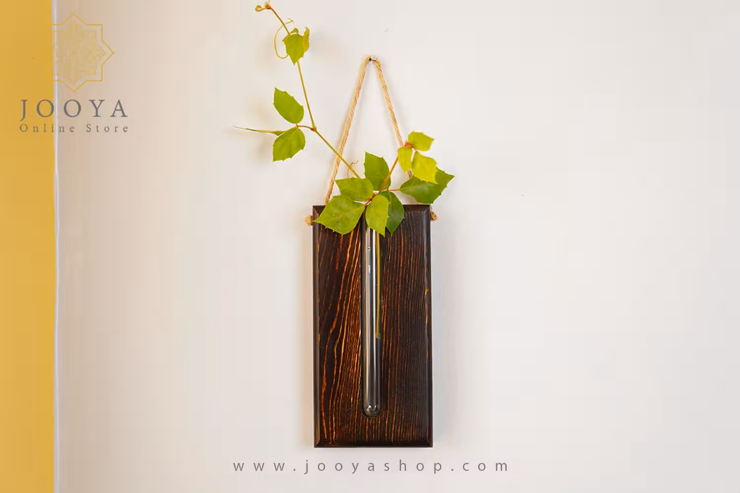 گلدان شیشه ای چوبی ونوشا