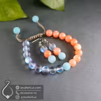 ست دستبند و گوشواره سنگ ماه تولد مهر جواهرلوکس _ کد 401070