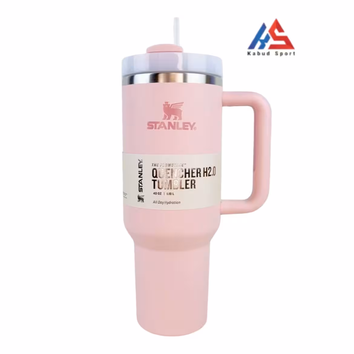 ماگ استنلی 1.18L مدل Quencher H2.O Tumbler صورتی کمرنگ