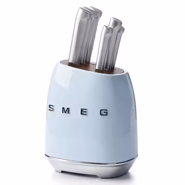 سرویس چاقو آشپزخانه 7 پارچه اسمگ رنگ آبی مدل Smeg KBSF01PB