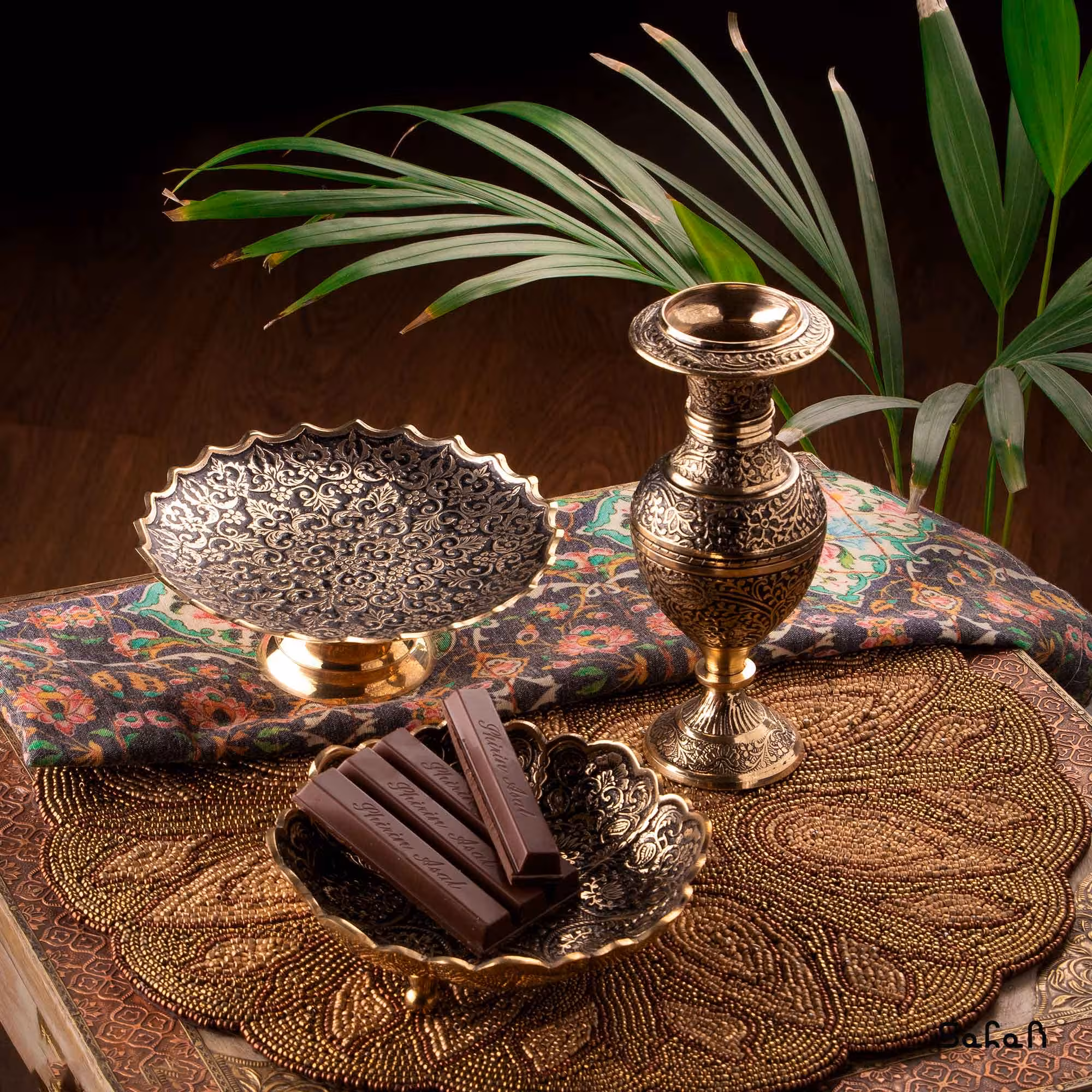 ست پذیرایی برنجی طلایی کد 071