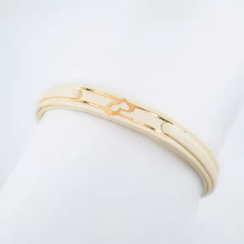 دستبند چرم با پلاک طلا