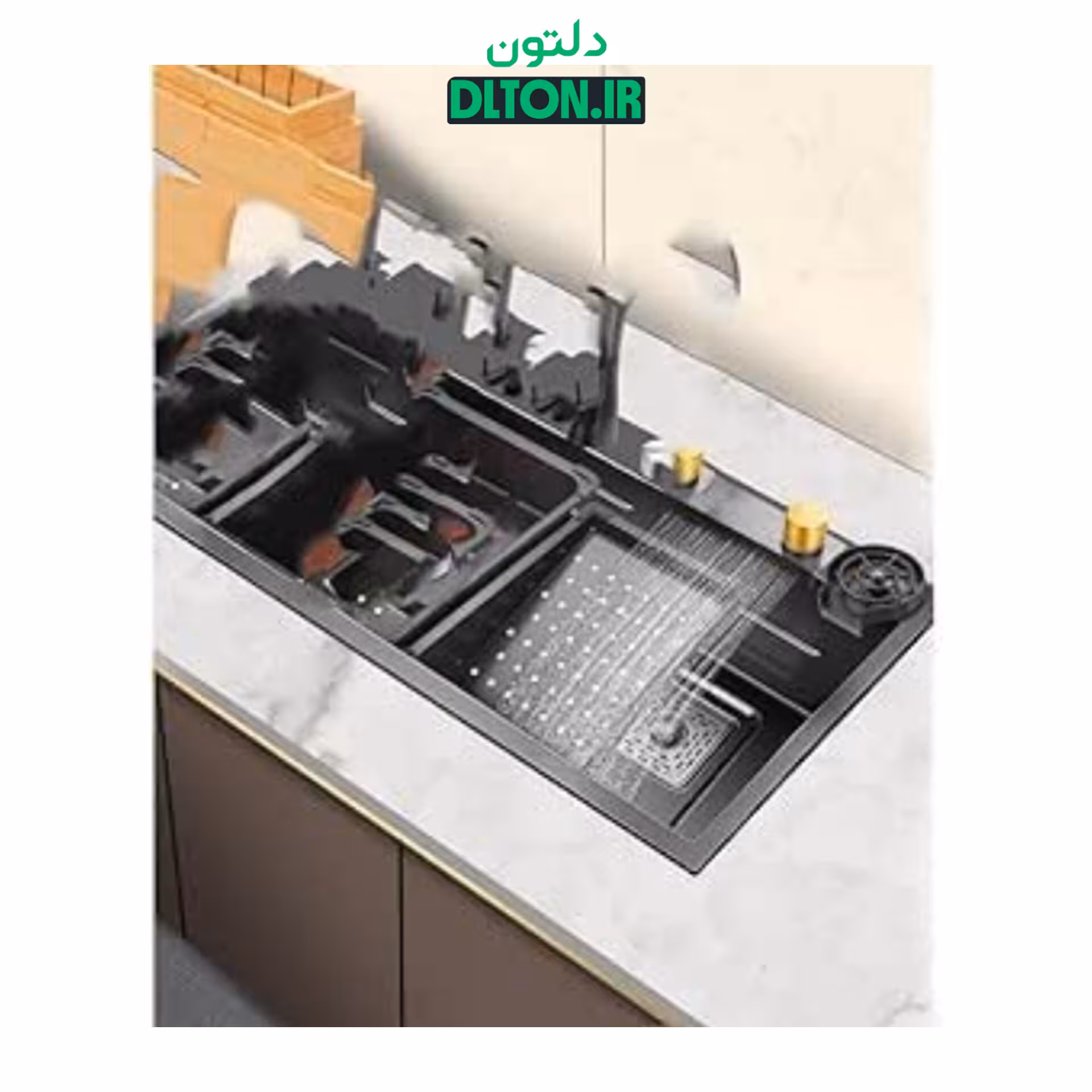 سینک آشپزخانه نانو سینک استیل 304 سینک هوشمند پرنده باران آبشاری سینک خانگی با حوضچه گیاهی شیر و لیوان شوی