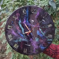 ساعت رزینی طرح کهکشان قطر 40 سانتیمتر 