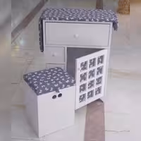 میز اتو باکس دار تک درب رنگ سفید 