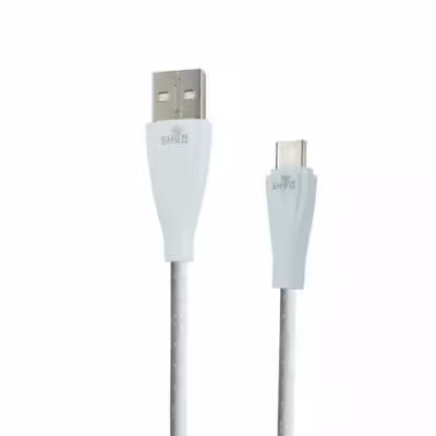 کابل شارژر تایپ سی TYPE-C شوجی پوست ماری مدل SH-1023 سفید