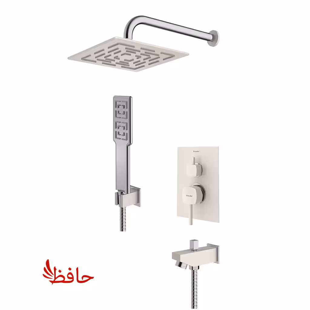 شیر حمام توکار شودر مدل رومر شیری کروم تیپ 4 BRASS