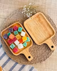 زیرلیوانی چوبی مربع راکتی