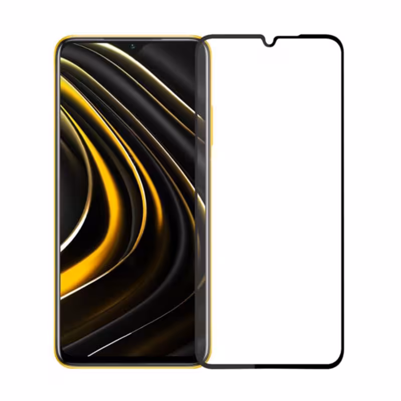 گلس فول شیشه ای تمام صفحه شیاومی poco m3Xiaomi poco m3 full glass full screen
