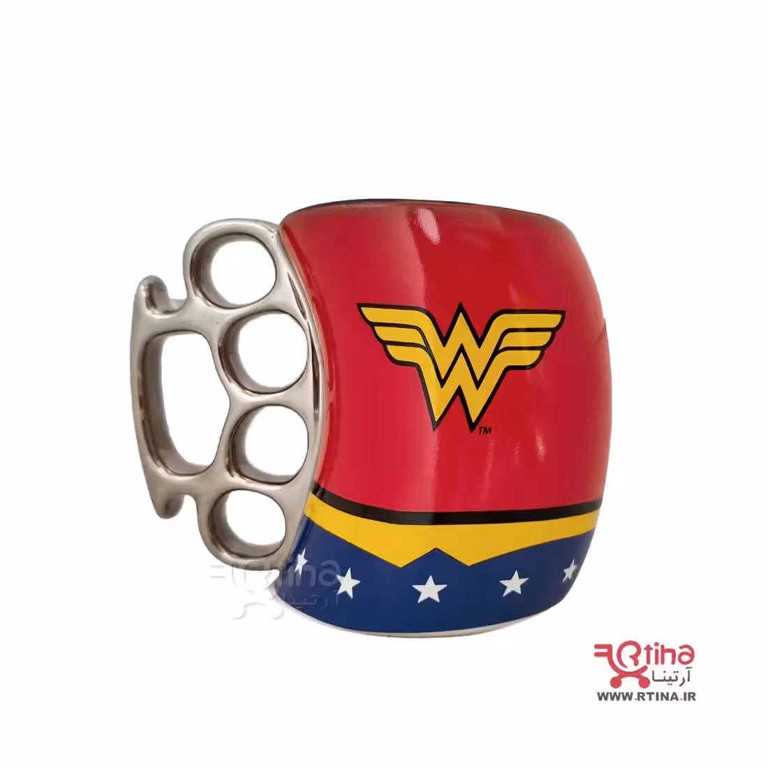 لیوان ماگ مردانه و پسرانه سرامیکی دسته پنجه بوکسی