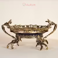 میوه خوری سرامیکی، جنس بدنه برنزی و رنگ اسیدی سرمه‌ای