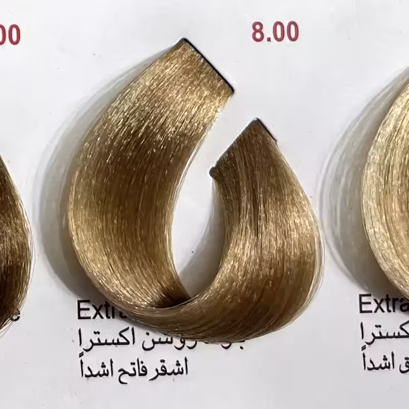 رنگ بلوند روشن اکسترا 8.00 ،رنگ مو کم آمونیاک پیلون و یک عدد اکسیدان | amazonchi
