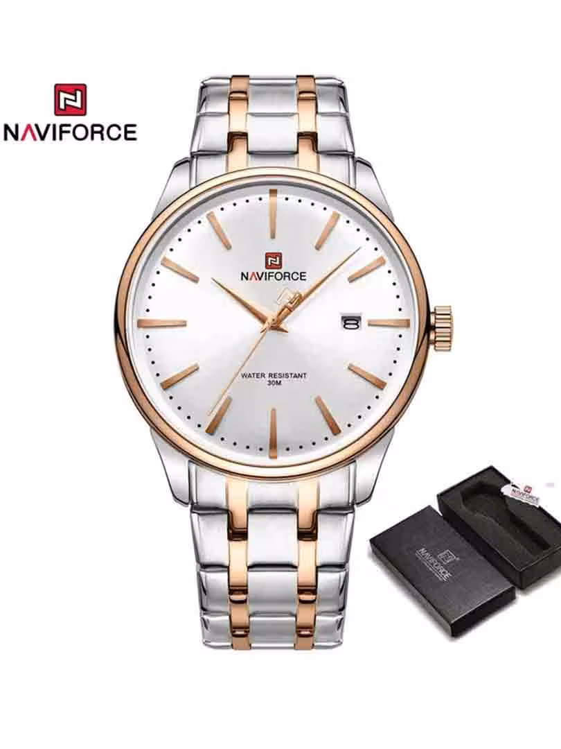 ساعت مچی عقربه ای مردانه نیوی فورس Naviforce NF 9230 S/W/RG