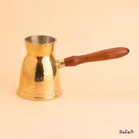 قهوه جوش برنجی طلایی بدون در مدل رز سایز 3