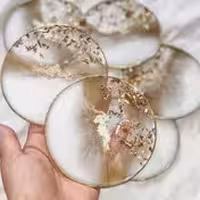 زیر استکانی رزینی 6عددی ب همراه استند  زیر استکانی