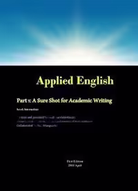 Applied English Part 1 : A Sure Shot for Academic Writing