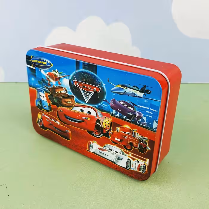 پازل چوبی 100 تکه جعبه فلزی طرح مکویین کارتون ماشین ها(خارجی)