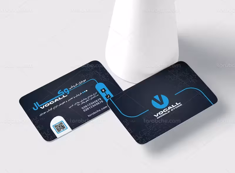 لایه باز طرح کارت ویزیت موبایل فروشی | گرافیک با طعم تربچه