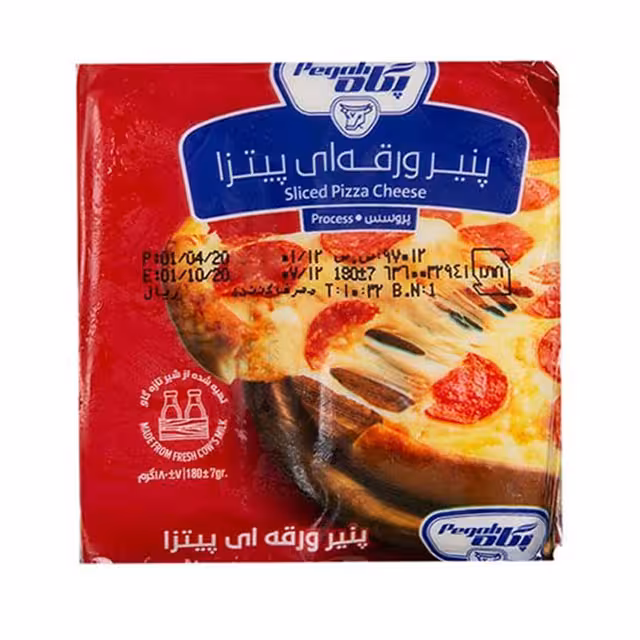 پنیر پیتزا پروسس ورقه ای پگاه 180 گرمی