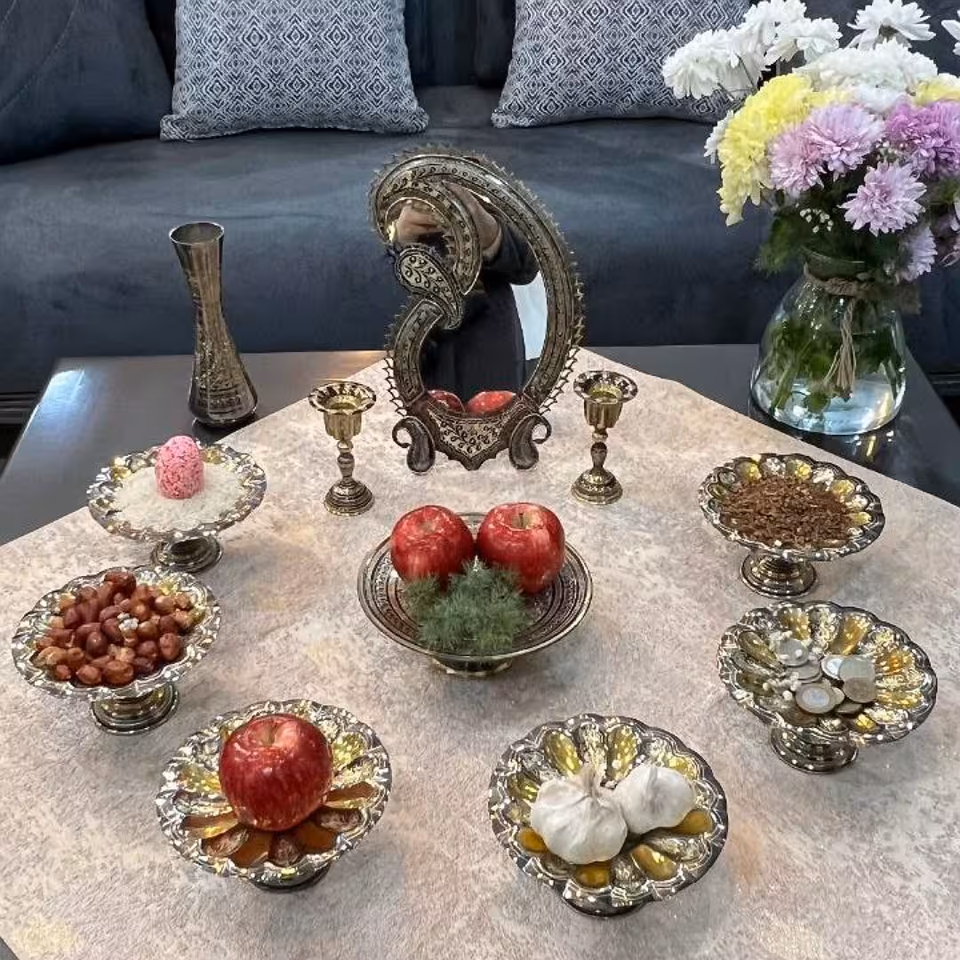 ست هفت سین برنزسیاه قلم سال1403طرح 2