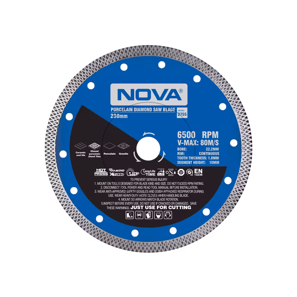 صفحه برش الماسه پرسلان بر توربو 230 میلیمتری نووا مدل 2755