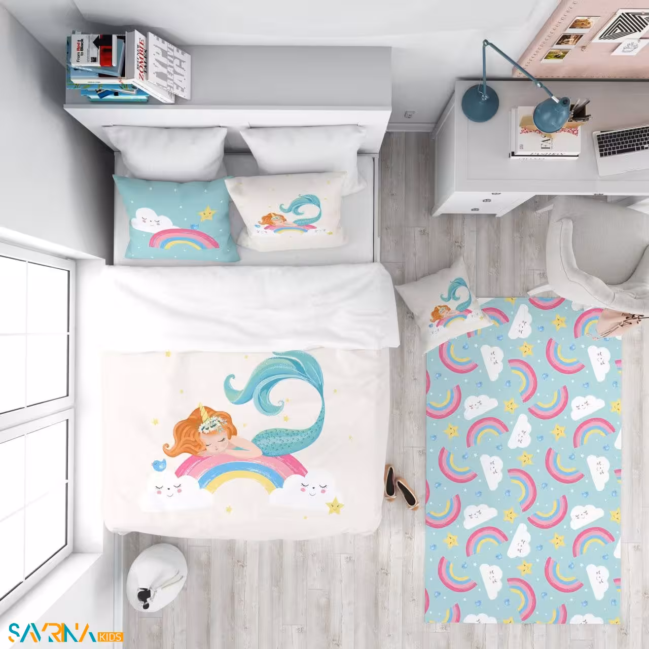 سرویس روتختی طرح پری دریایی خوابالو یک نفره کد A2829