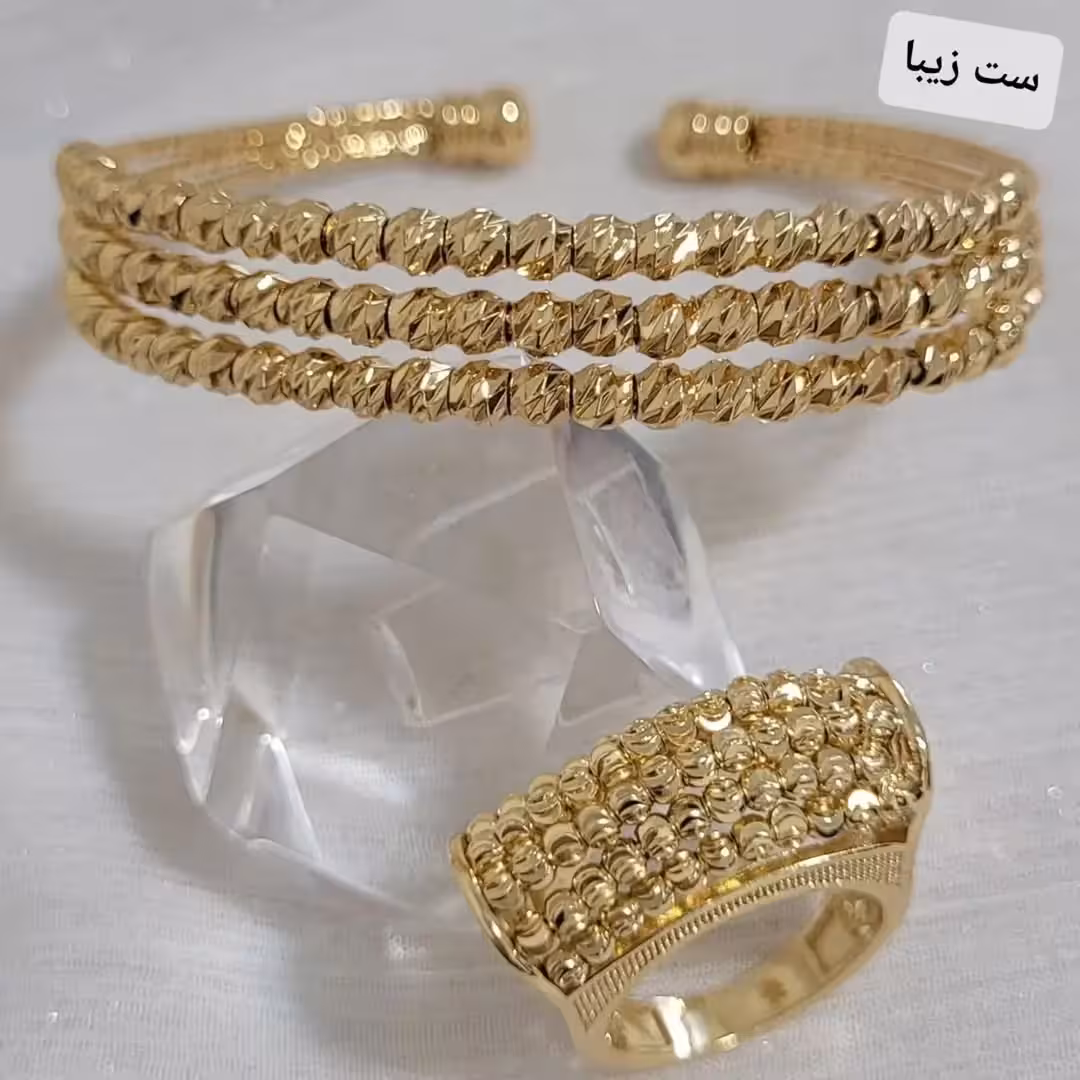ست دستبند انگشتر طرح طلای زنانه،مدل البرنادو،کیفیت عالی💍