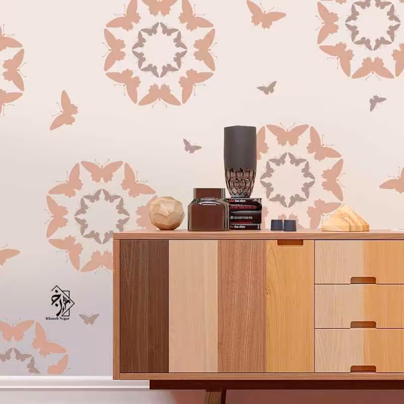 شابلون دیواری پروانه کد 813