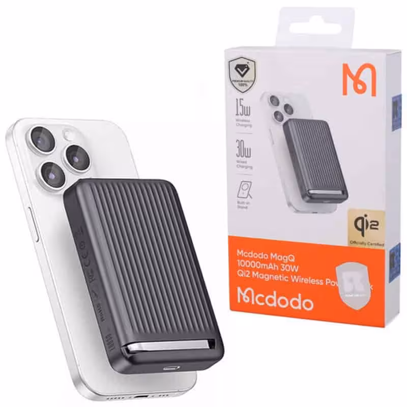 پاور بانک بی سیم فست شارژ مک دودو MC-781 PD 30W ظرفیت 10000 میلی آمپر ساعت