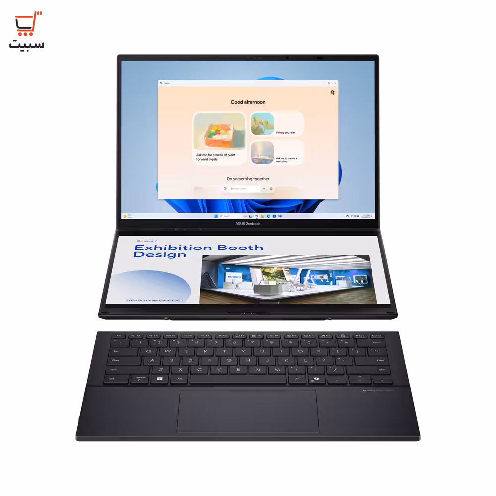لپ تاپ 14 اینچی لمسی ایسوس مدل Zenbook Duo 2024 UX8406CA Ultra 9 285H 32G 4T SSD Intel Arc 3K OLED