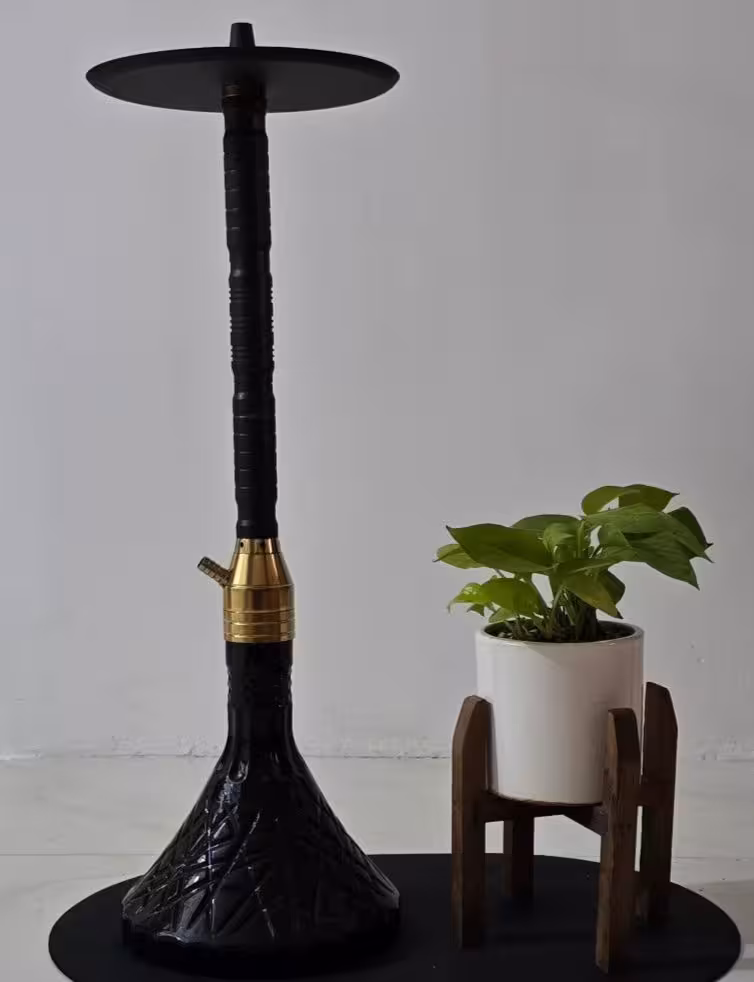 قلیان اکو بلند طرح دار تمام مشکی