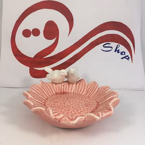 جاشمعی رزین طرح پرنده Pink Bird Candle Holder