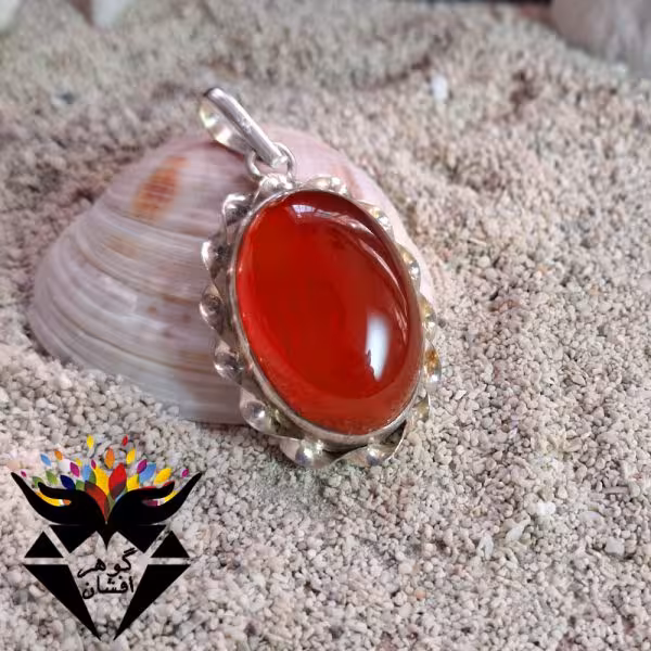 گردنبند عقیق خراسانی اصل همراه با حرز امام جواد کد G_1927