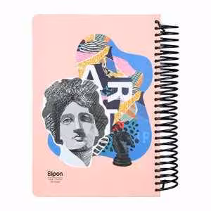 دفتر200برگ وزیری سیمی جلدسخت کلاسیک الیپون کد249کارتن16عددی