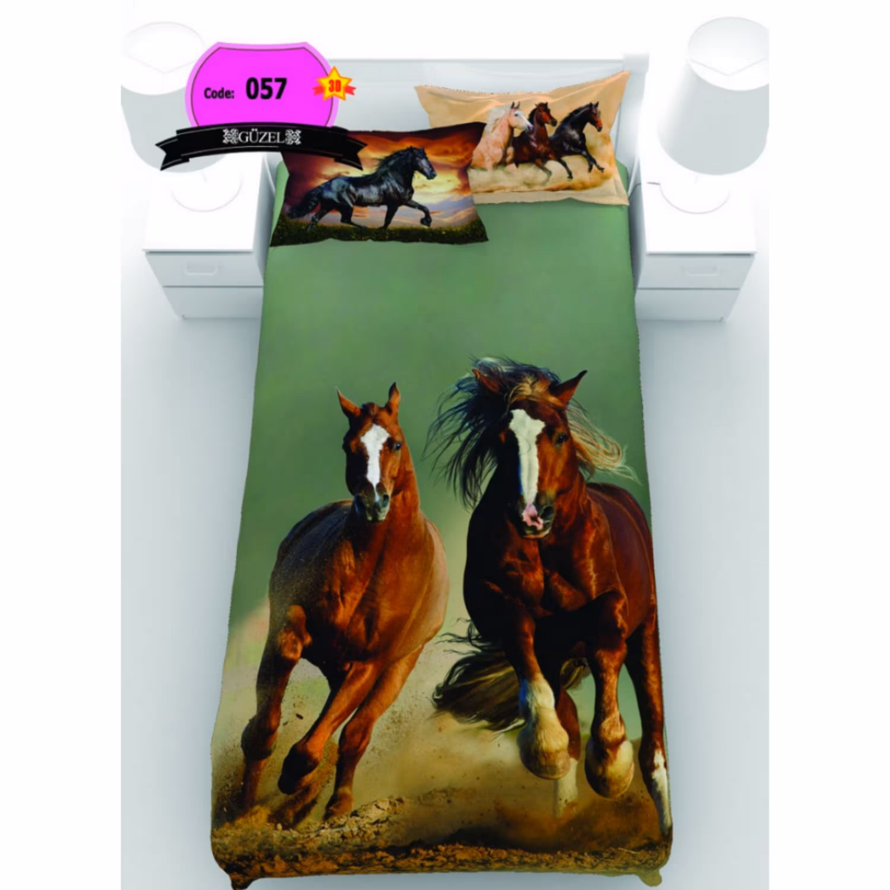 روتختی تک نفره سه بعدی برند گوزل -5 تکه -کد57