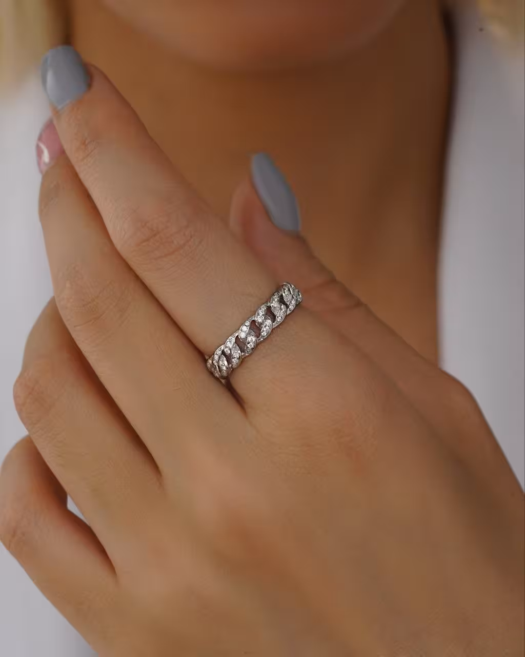 انگشتر جواهری نقره زنانه وارداتی کد 10434