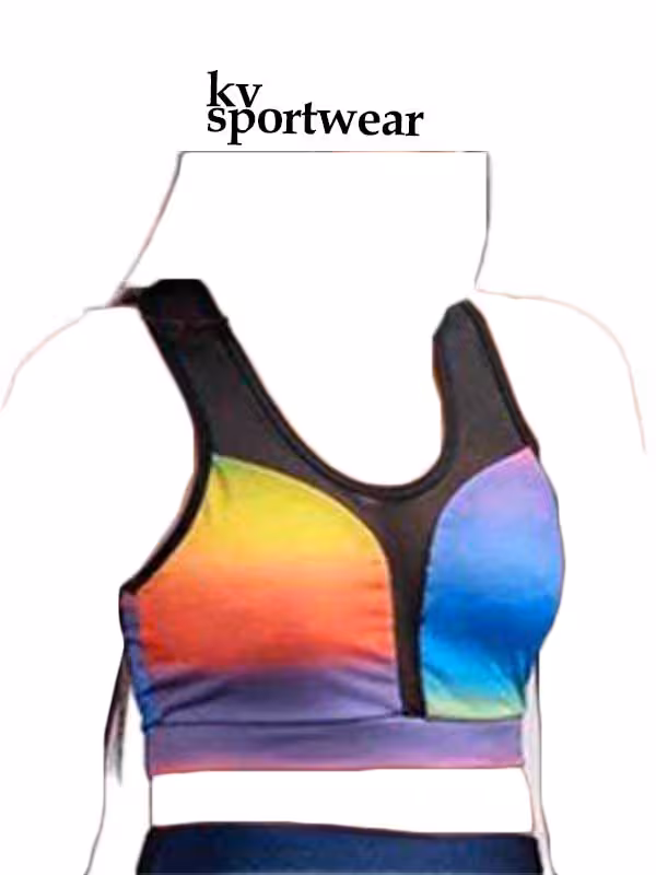 نیم تنه توری  ورزشی زنانه طرح رنگین کمان