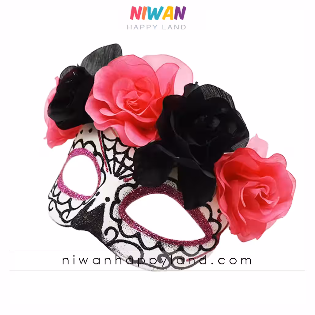 نقاب بالماسکه گلدار