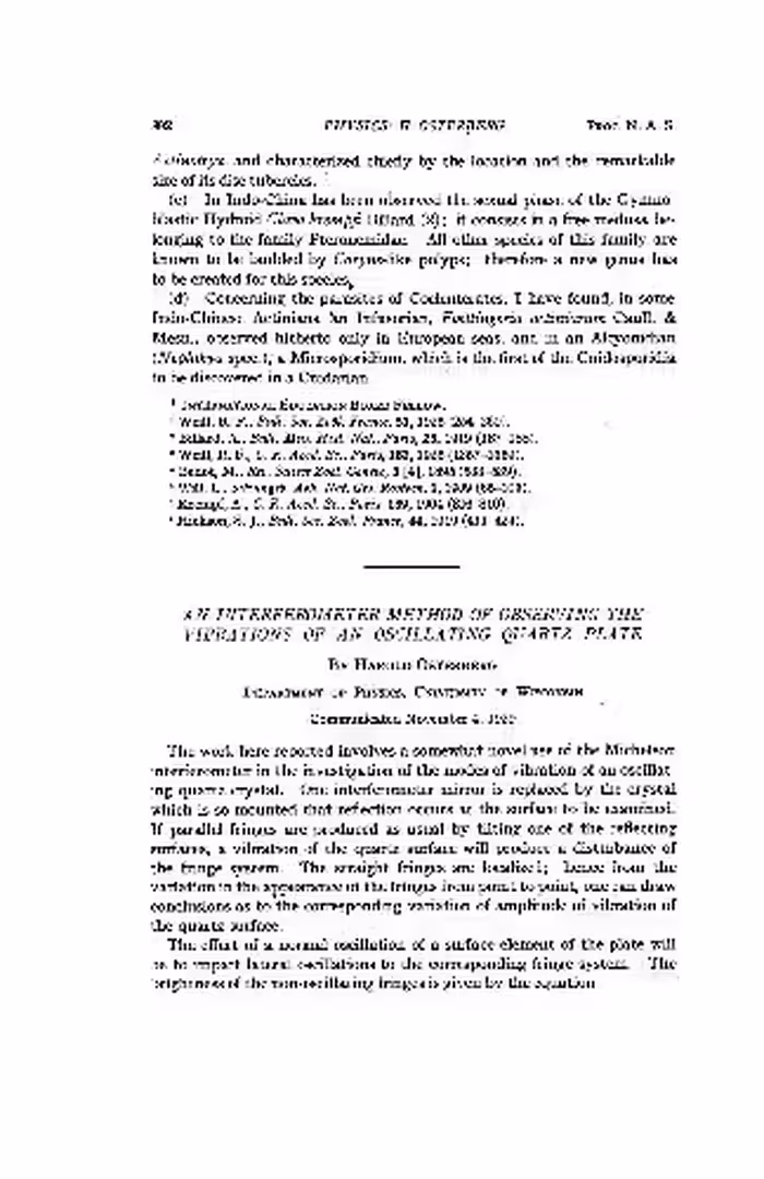 خرید و دانلود نسخه کامل کتاب An interferometer method of observing the vibrations of an oscillating quartz plate