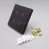 کلید هوشمند UK چهار پل مشکی S901-A2P4 با ابعاد 35×86×86 میلی متر