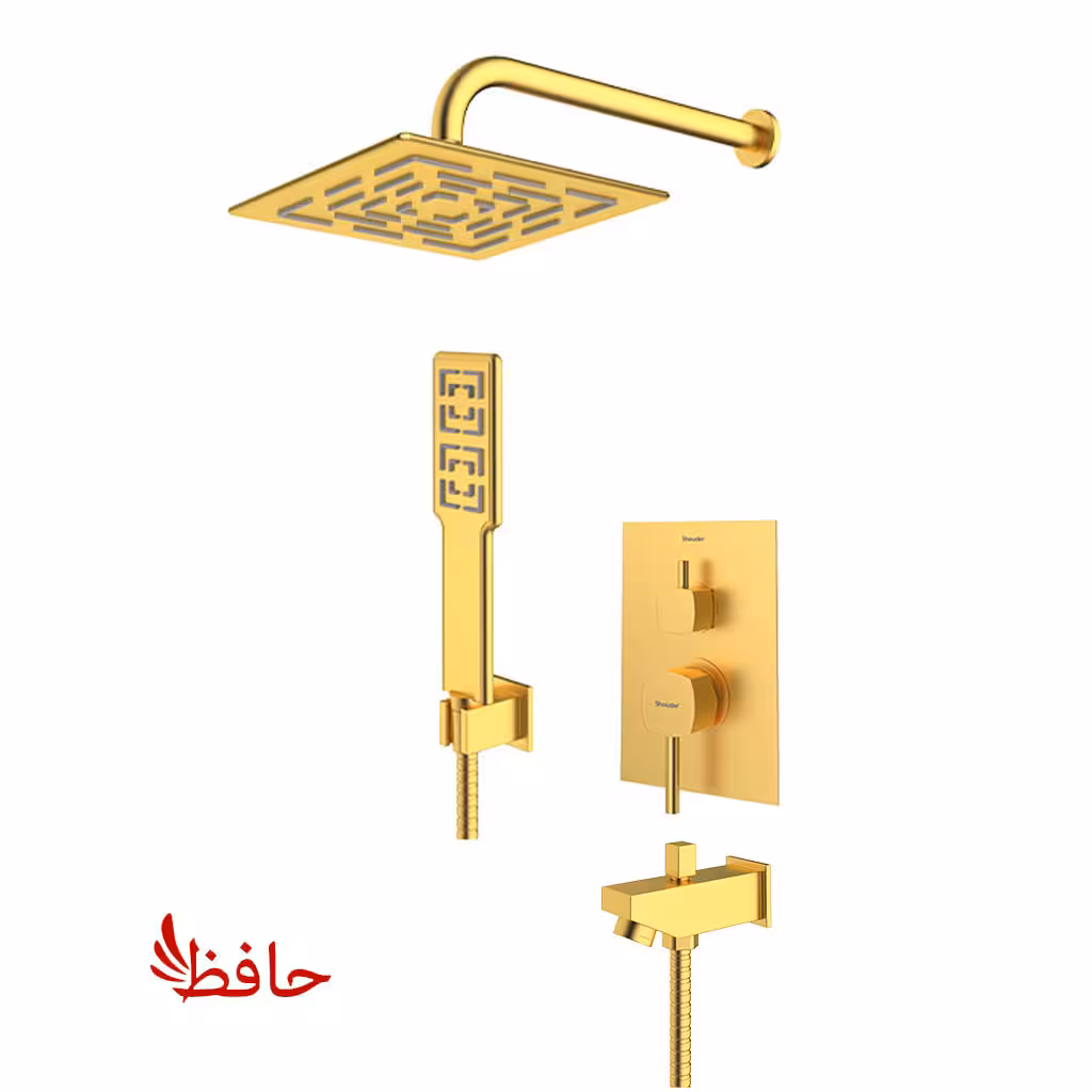 شیر حمام توکار شودر مدل رومر طلایی مات تیپ 4 BRASS