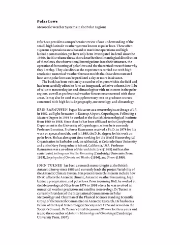 خرید و دانلود نسخه کامل کتاب Polar Lows: Mesoscale Weather Systems in the Polar Regions