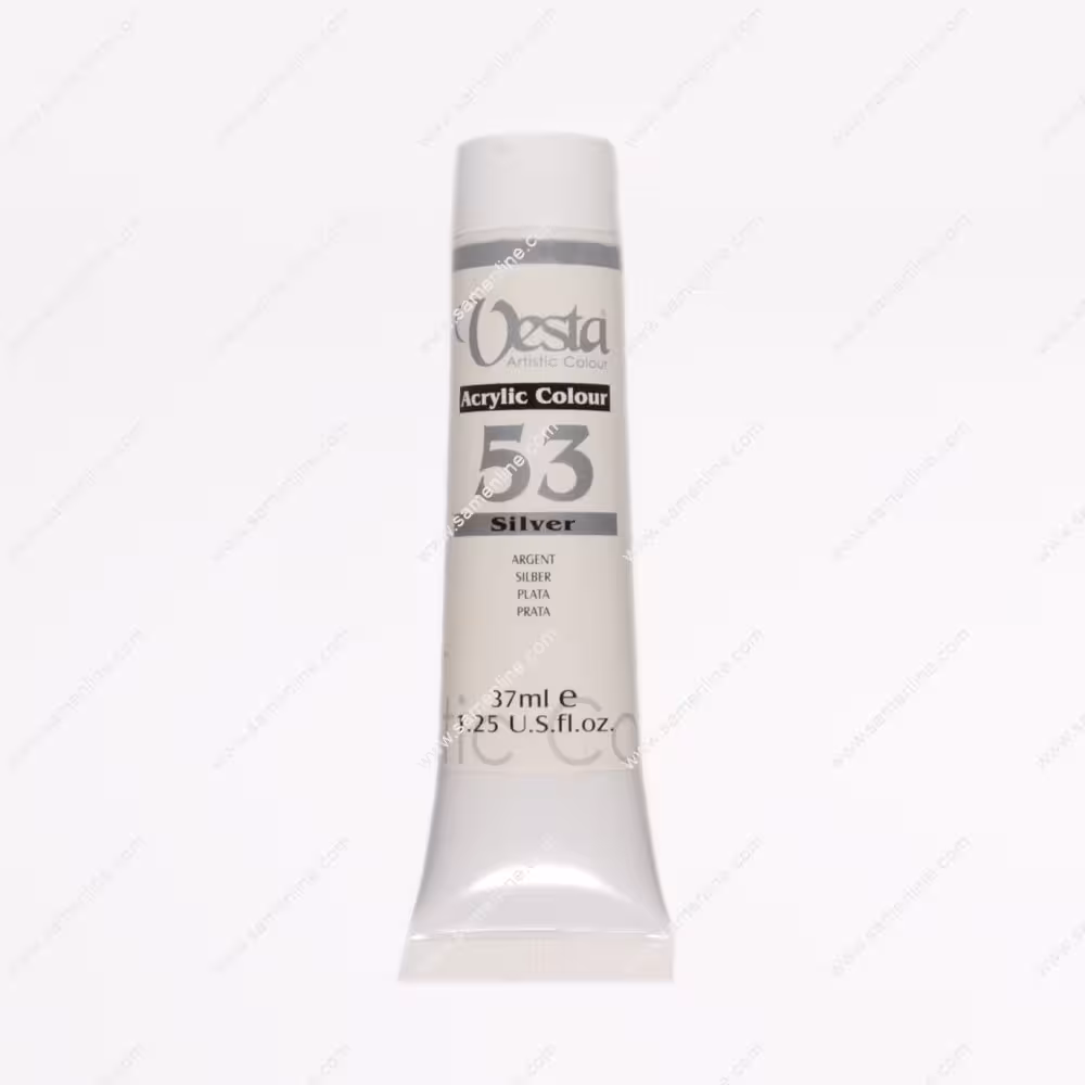 رنگ اکریلیک تک رنگ وستا 37 میلی لیتری کد  Silver 53