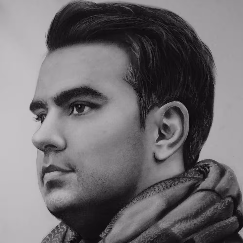 نقاشی سیاه قلم چهره