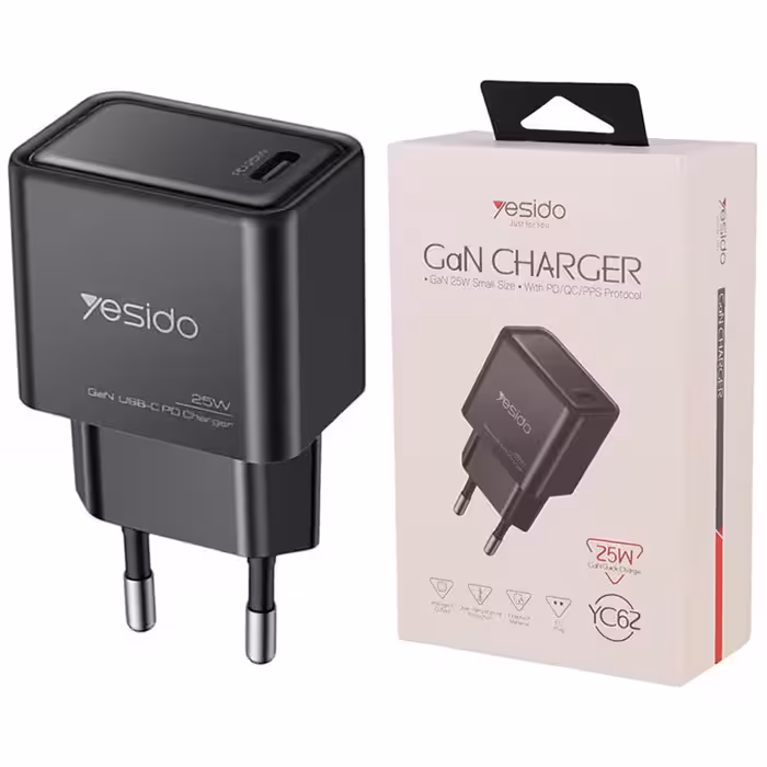 کلگی فست شارژ یسیدو مدل YC62 با حداکثر توان خروجی 25 وات